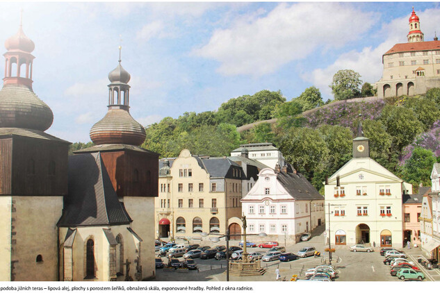 Vizualizace po vzorové obnově zámeckého kopce (jižní strana)